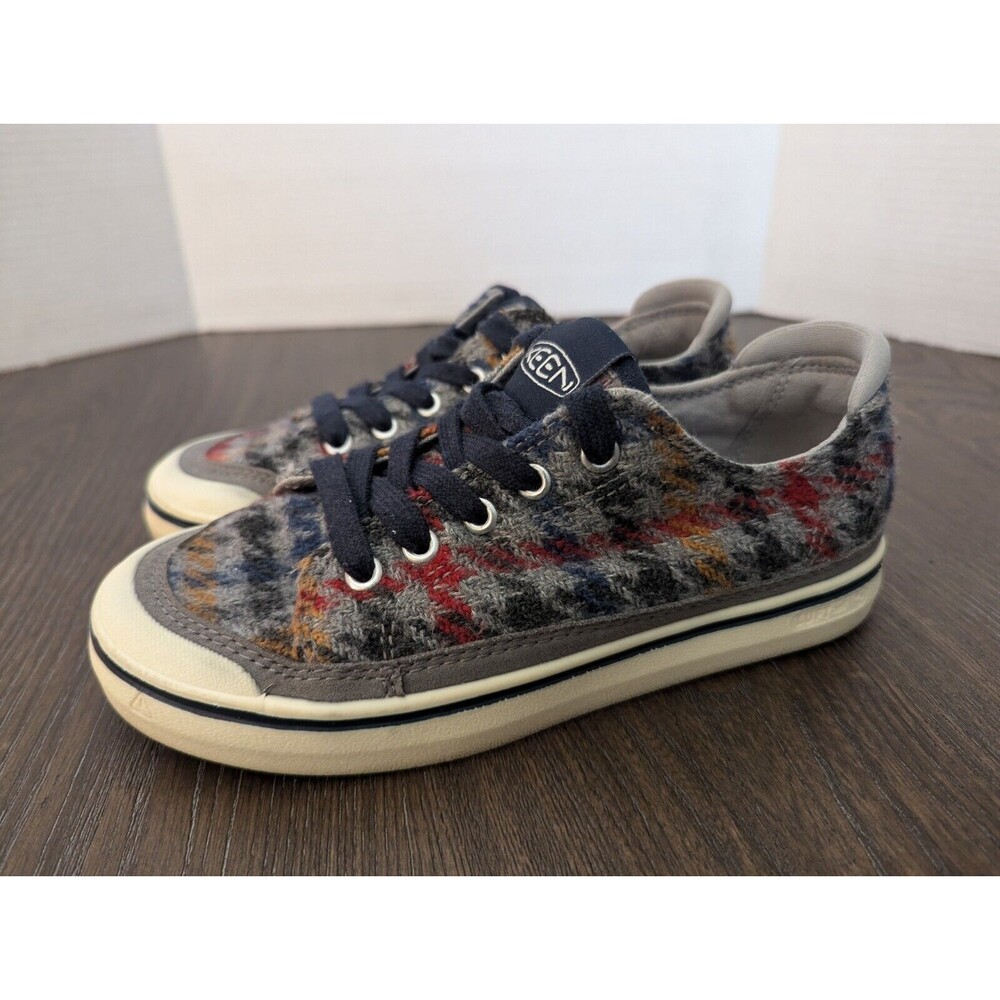 KEEN Low Top Sneakers Women's 5 Elsa IV Gray Plaid Houndstooth Wool 1023794